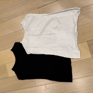 Black and White Sleeveless Tops